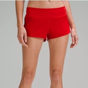 Lululemon Red Speed Up Low-Rise Lined Short 2.5"